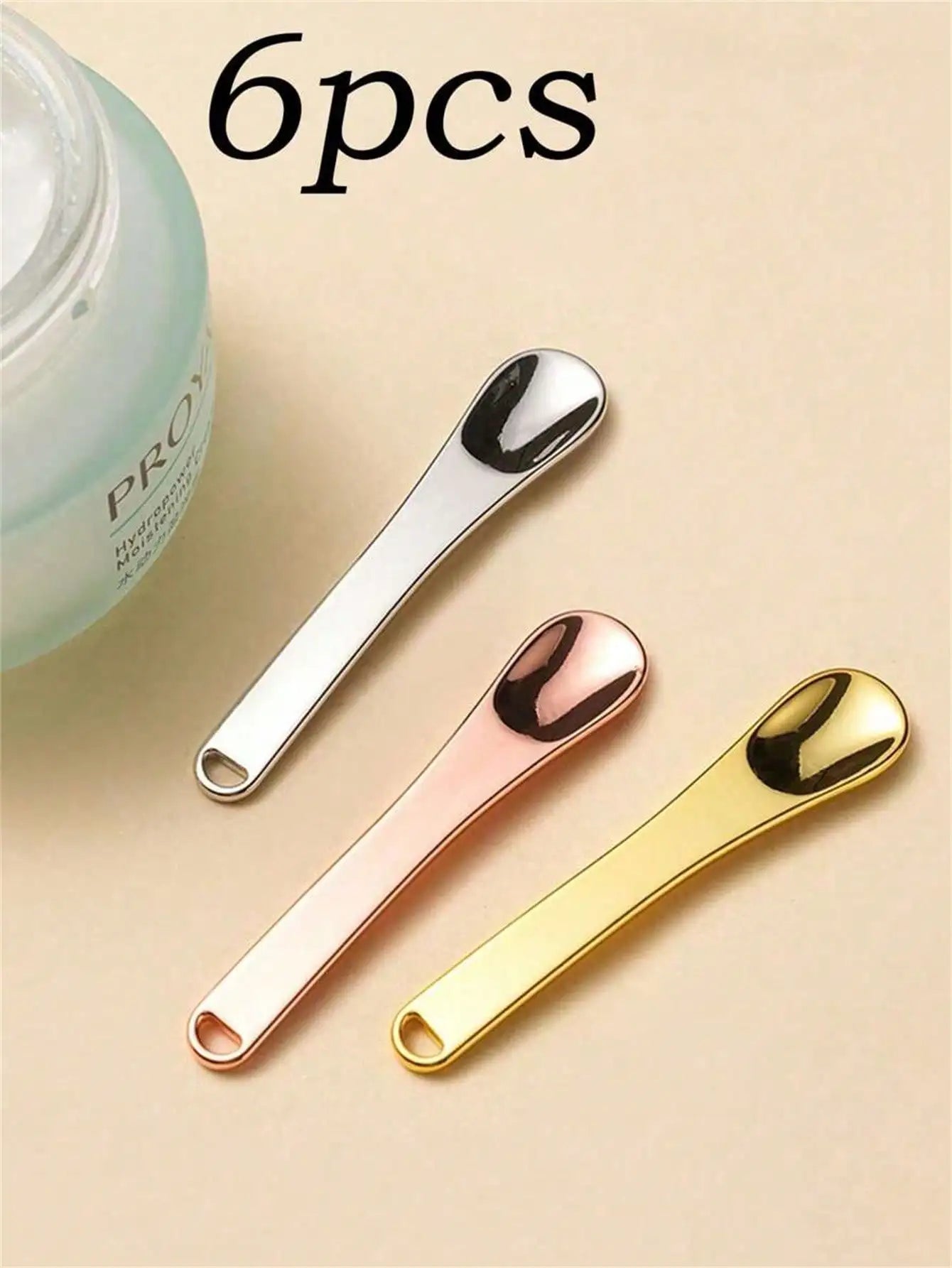 1 2 3 6 Reusable Cosmetic Spatulas Mini Spoons Suitable Easy Qme 6pcs