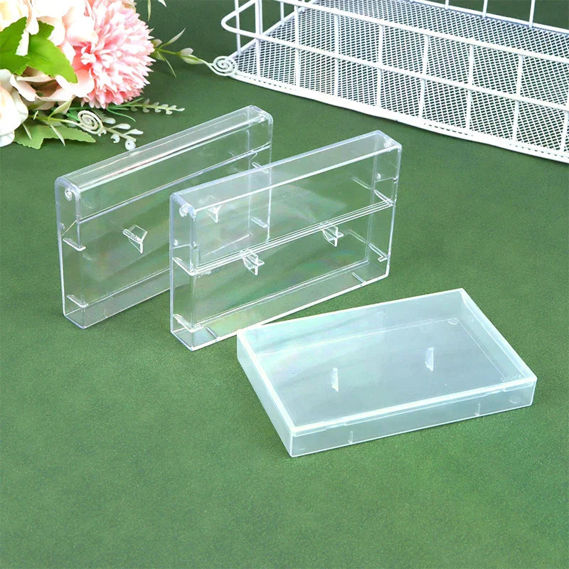 Cassette Tape Transparent Storage Box Audio Magnetic Recording Blank Qme