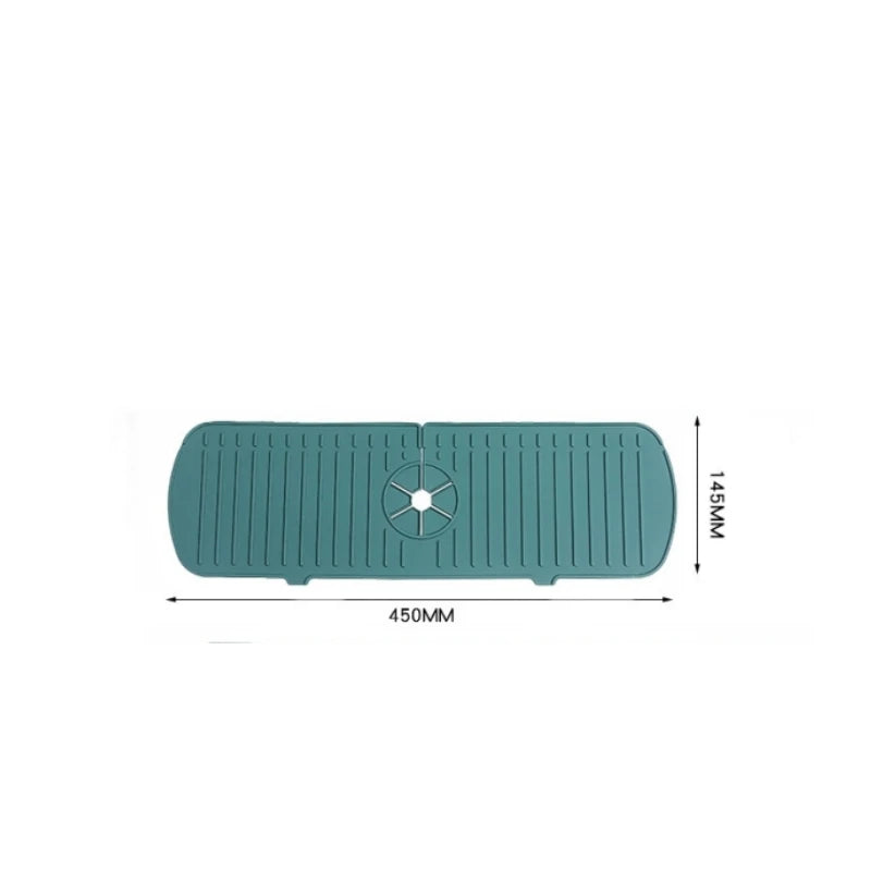 New Faucet Splash Pad Soap Sponge Storage Holder Silicone Sink Splash Guard Kitchen Gadgets Bathroom Faucet Decorative Cover Qme Green (medium size)