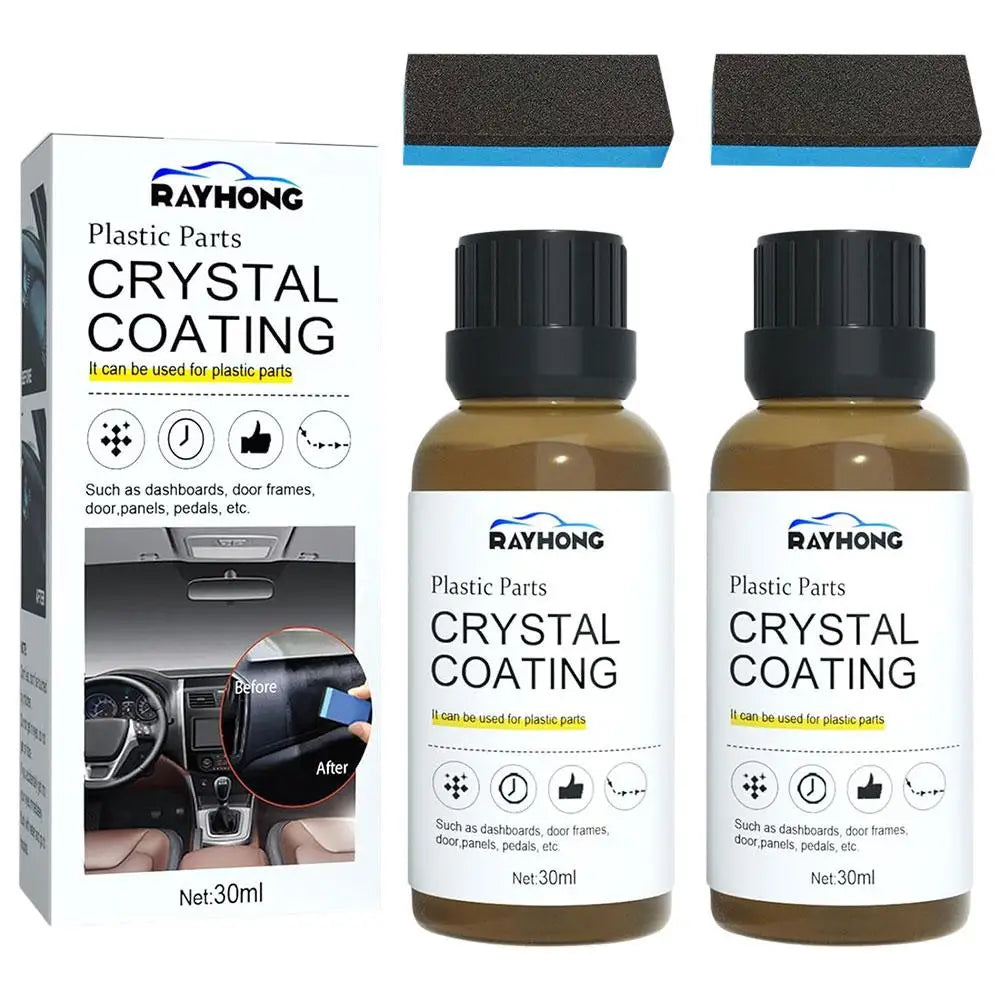Crystal Coating Refurbish Agent Plastics Parts Sponge Long Duration Qme 2pcs set