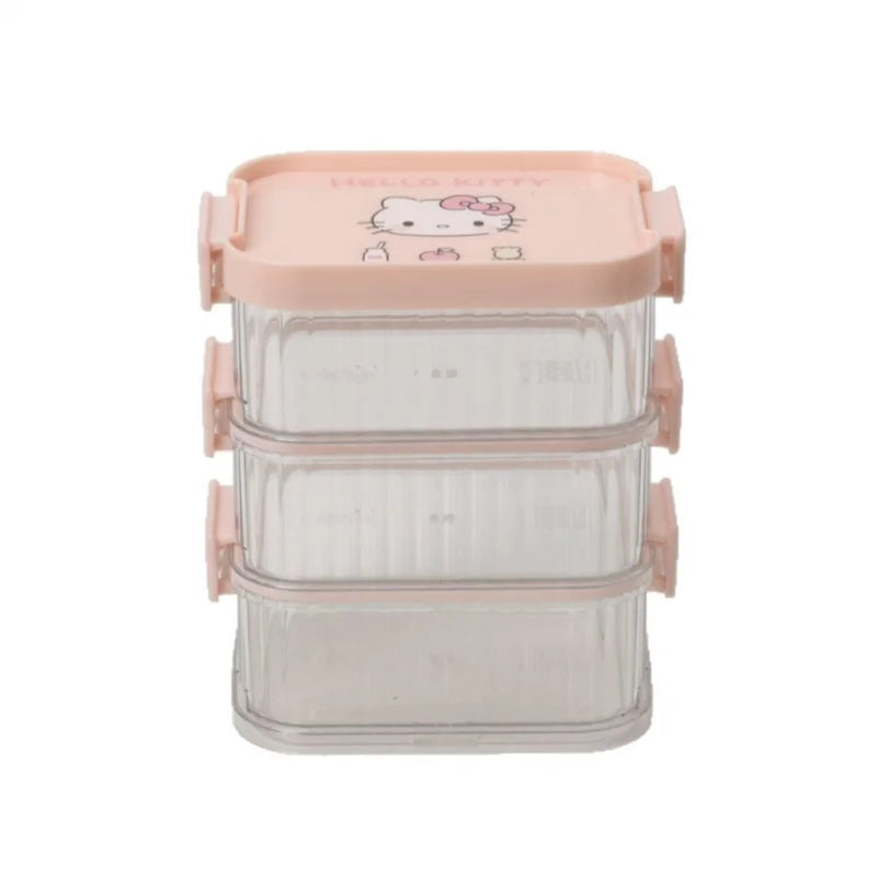 Hello Kitty Kuromi Spice Jars Storage Box Cute Seasoning Dispenser Seasoning Box Desktop Storage Box Qme