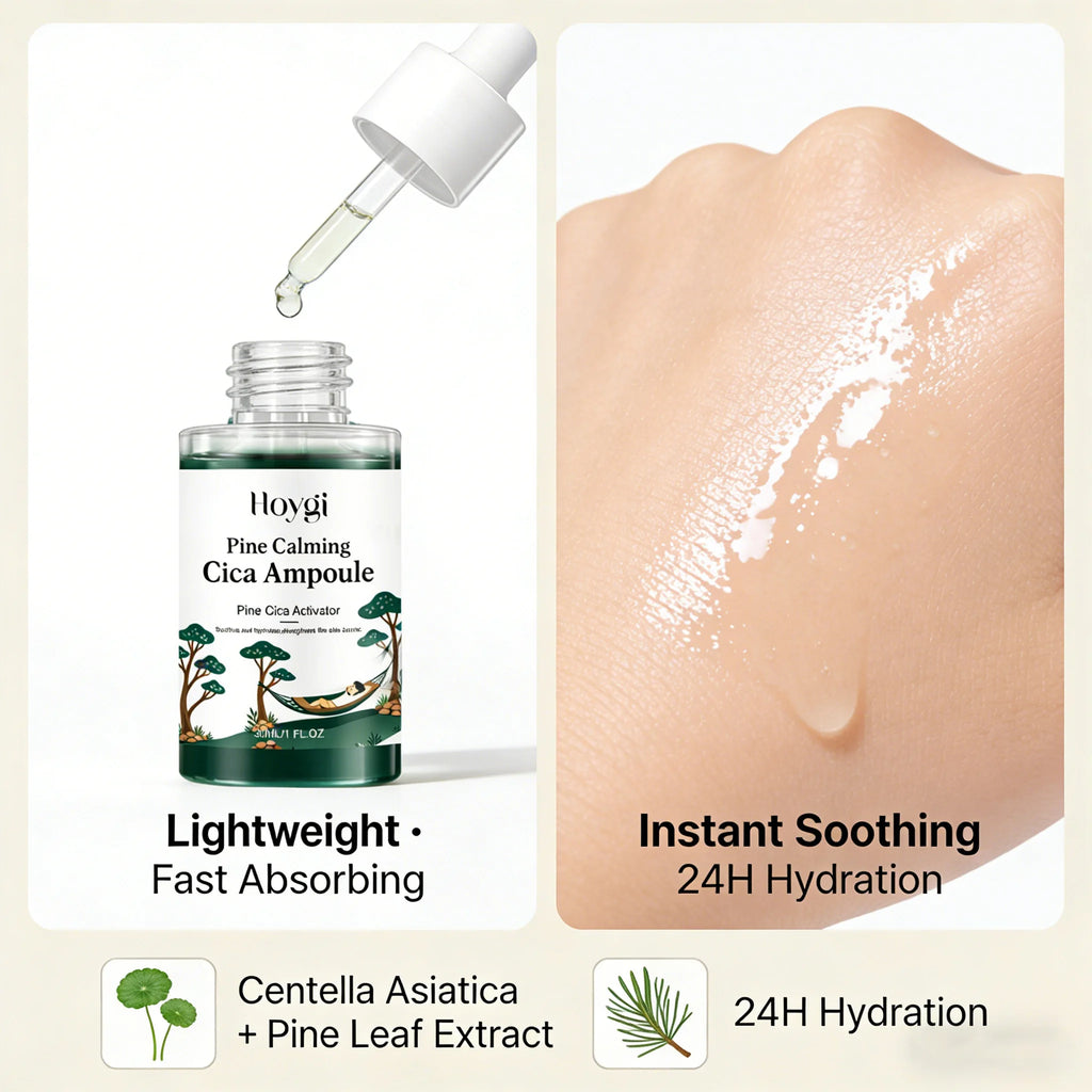 Pine Calming Cica Ampoule Hydrating Soothing Serum Hyaluronic Acid Skin Barrier Strengthening Calming Moisturizing DailySkincare Qme