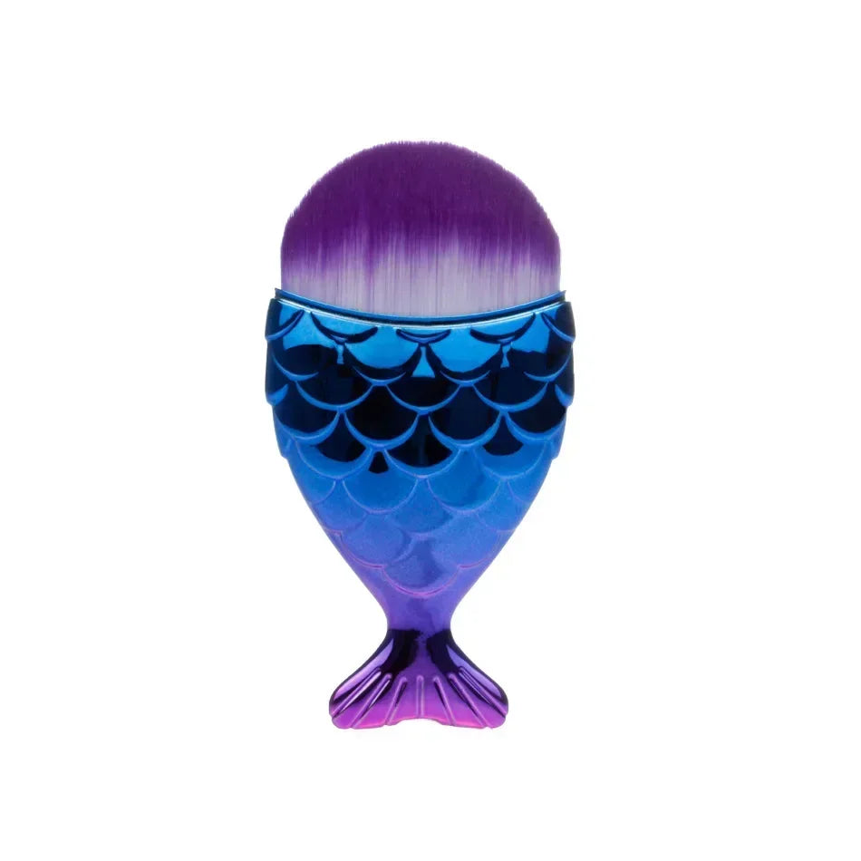 Fish Tail Shape Nail Brush Fishtail Bottom Cosmetic Brushes Soft Cleaning Dust Powder Nails Care Manicure Tool Nail Brushes Qme 4