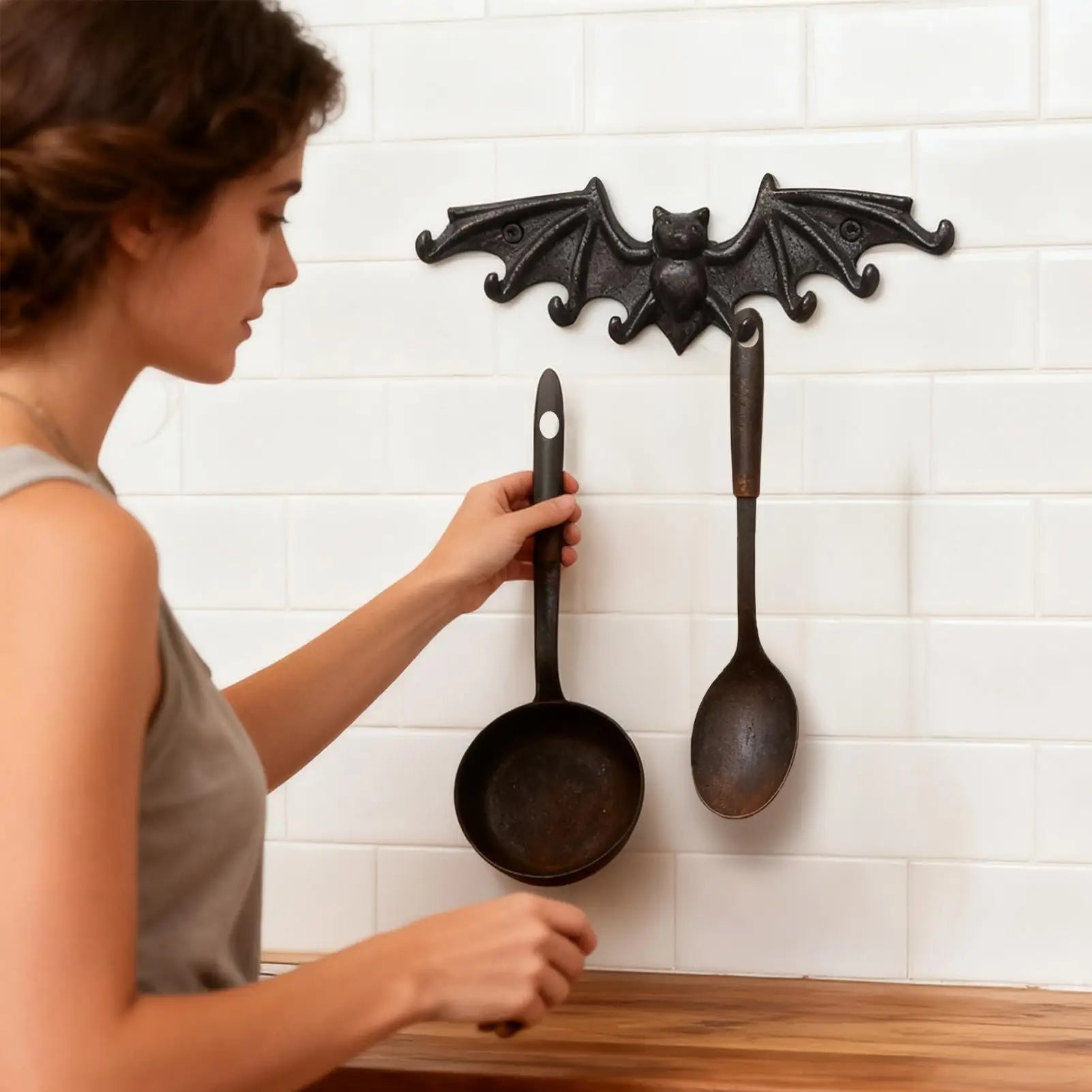 Halloween Bat Key Hook Gothic Vampire Creative Wall Decoration Qme