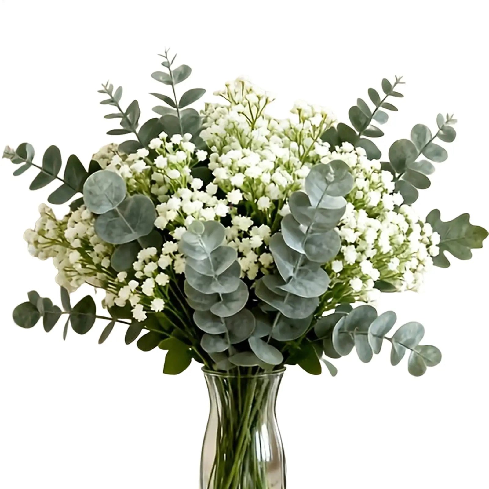 Artificial Eucalyptus Stems Faux UV Resistant Eucalyptus Leaves Fake Greenery Branches for Indoor Outdoor for Wreath Garland Qme