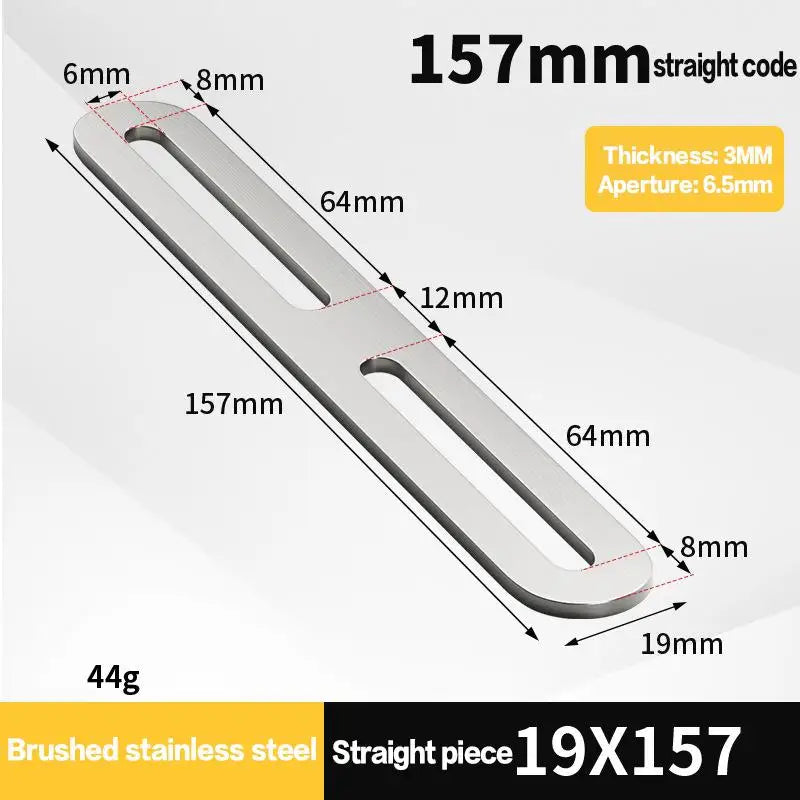 Stainless Steel Straight Angle Bracket Black Silver Thickened 180 Qme A10