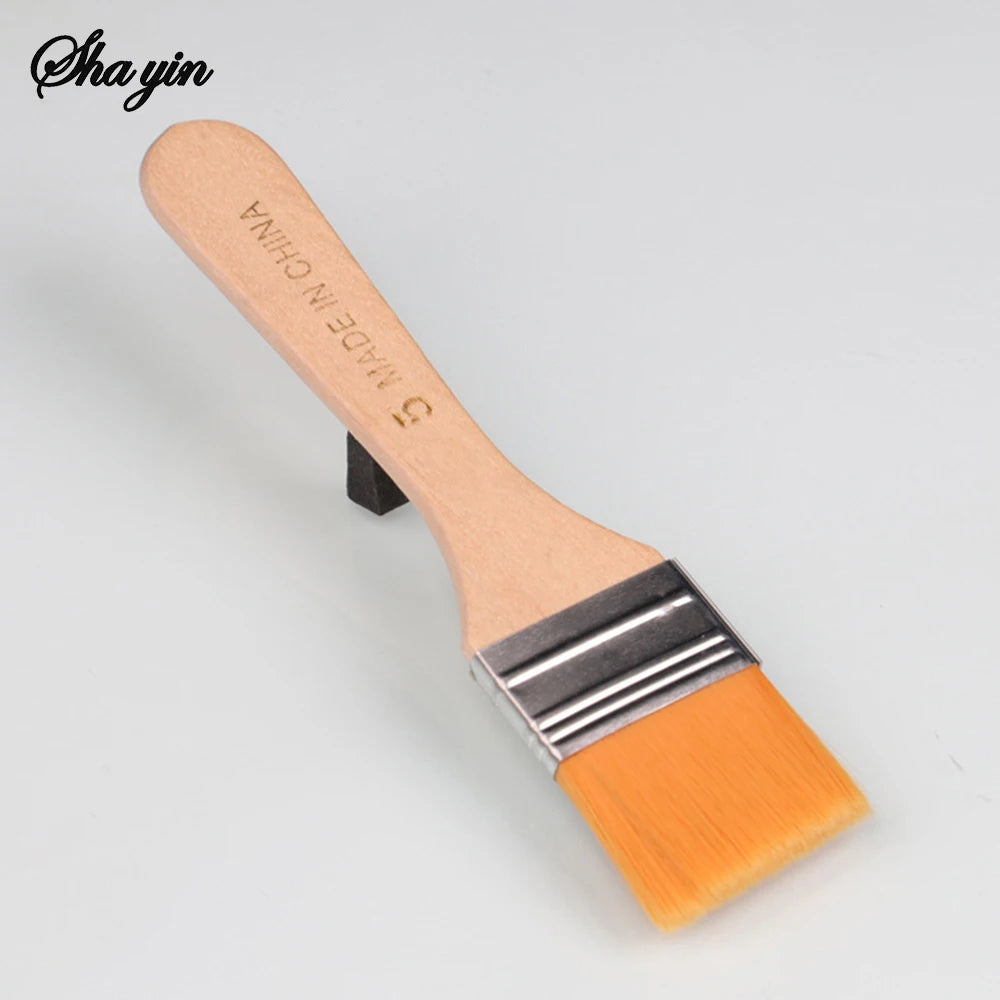 Oil Painting Bristles Wooden Art Painting Tools 4Pcs/Set Yellow-Hair Board Brush Nylon Small Brush Set Painting Brushes Qme