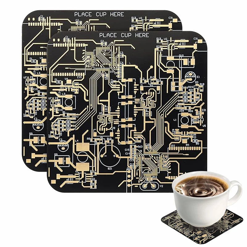Creative Circuit Board Coaster Drinkware Accessories Personalized PCB Qme