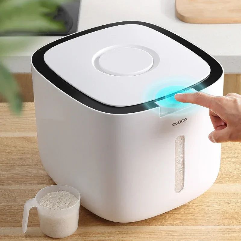 5/10 Kg Kitchen Collection Nano Bucket Rice Storage Container Flip Top Food Storage Bin Container Sealed Rice Bucket Qme
