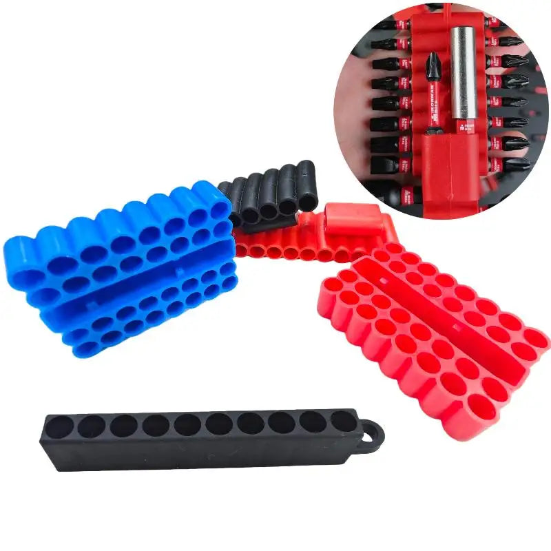 2 3 10 22 32 Holes Storage Case Screw Driver Head Drill Bits Stand Qme