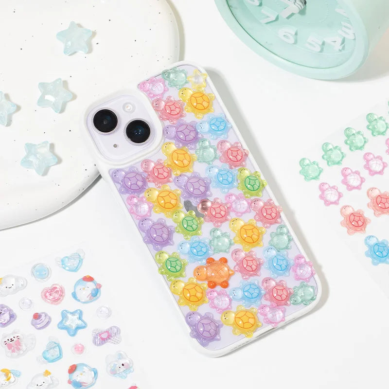 1 Sheet 3D Puffy Jelly Candy Stickers Wobble Sensory Game for DIY Crafts Scrapbooking Journal Laptop Decoration Qme