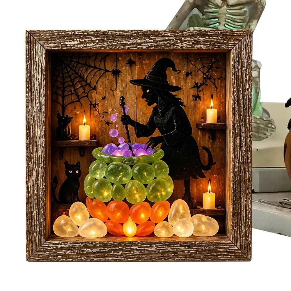 Sea Glass Framed Artwork Country LED Memory Box Crafts 21 5x21 5x3 Qme as showing C China Mainland