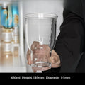 Large Capacity Transparent Wide-mouth Glass Iced Americano Coffee Cup Qme Small wide mouth 401-500ml