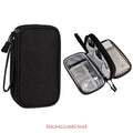 Portable Travel Digital Product Storage Bag Organizer Multi-layer Headset Cable Handbag Charging Treasure USB Data Cable Bag Qme 19X11X5.5CM Black