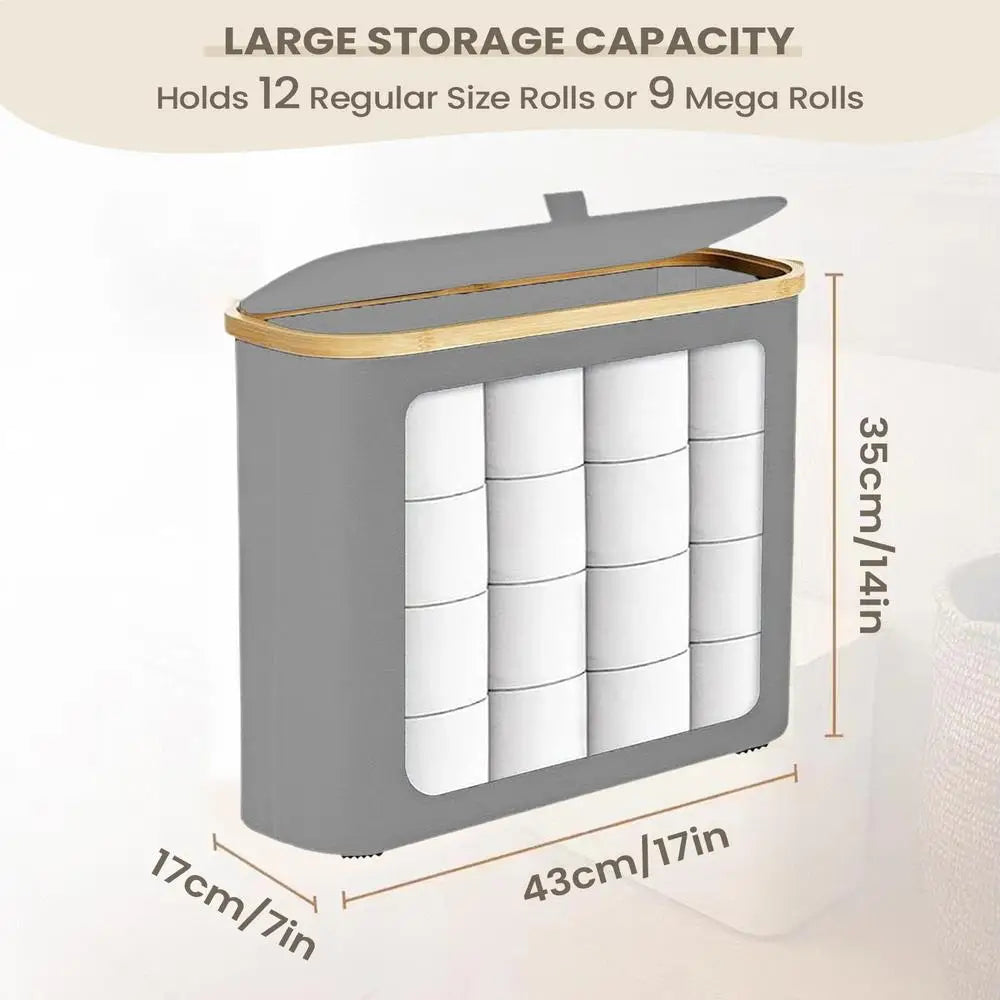 Toilet Paper Organizer Clear Bathroom Large Container Lid Tissue Qme Gray China Mainland