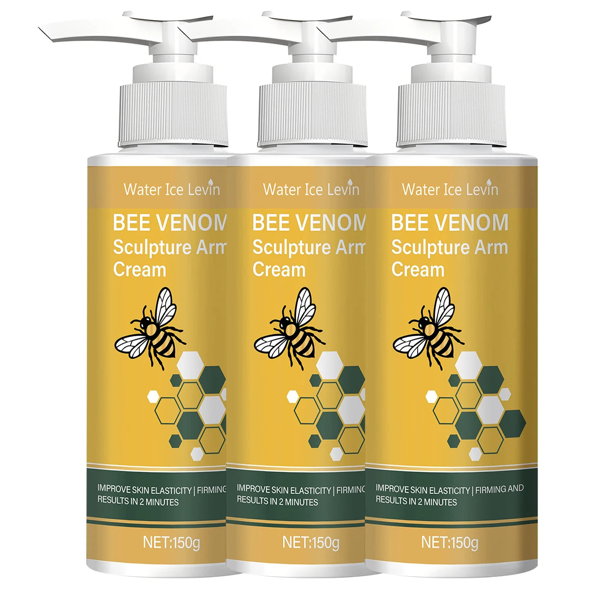 Bee Venom Sculpture Arm Cream with Turmeric & Coconut Oil - Firming & Moisturizing Treatment for Softer, Brighter Skin Qme Beige 150g