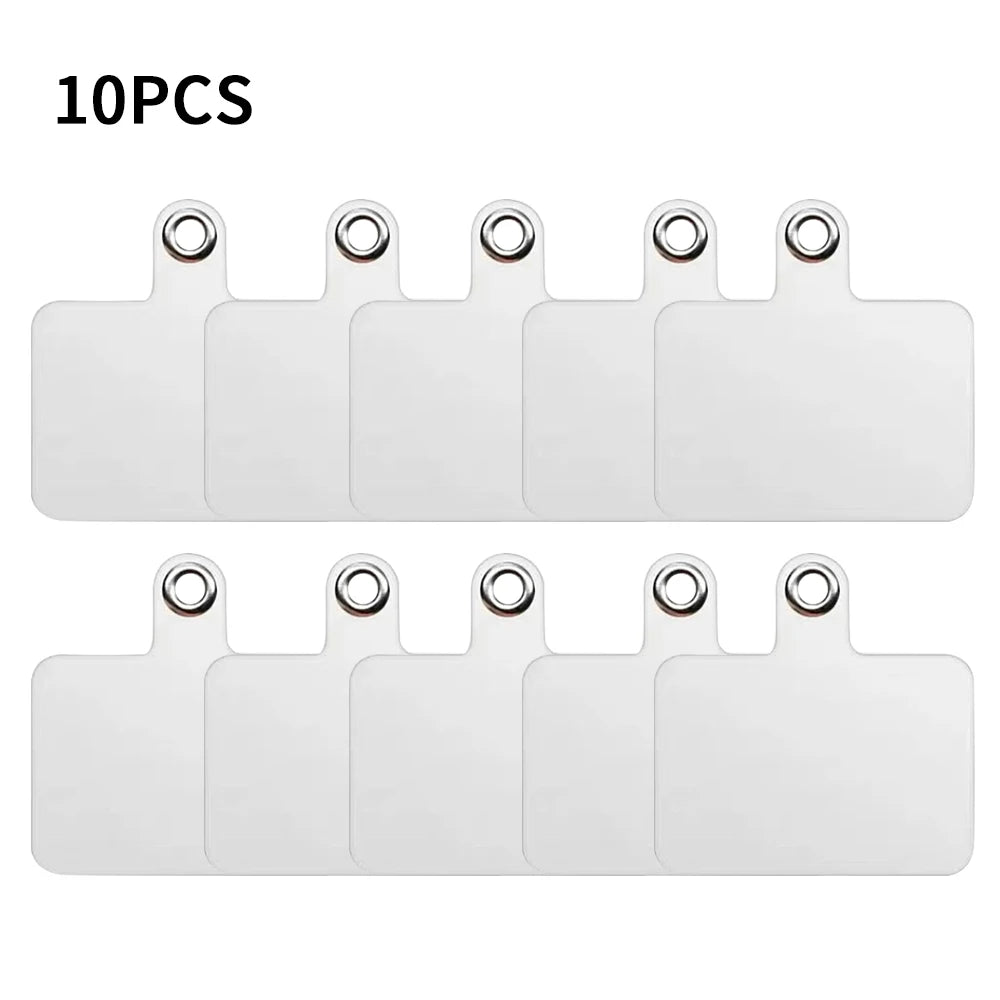 1/3/5/10Pcs Mobile Phone Anti-lost Lanyard Card Gasket Universal Transparent Tether Tabs Hole Hanging Strap Patches Lanyard Card Qme 10 Pcs