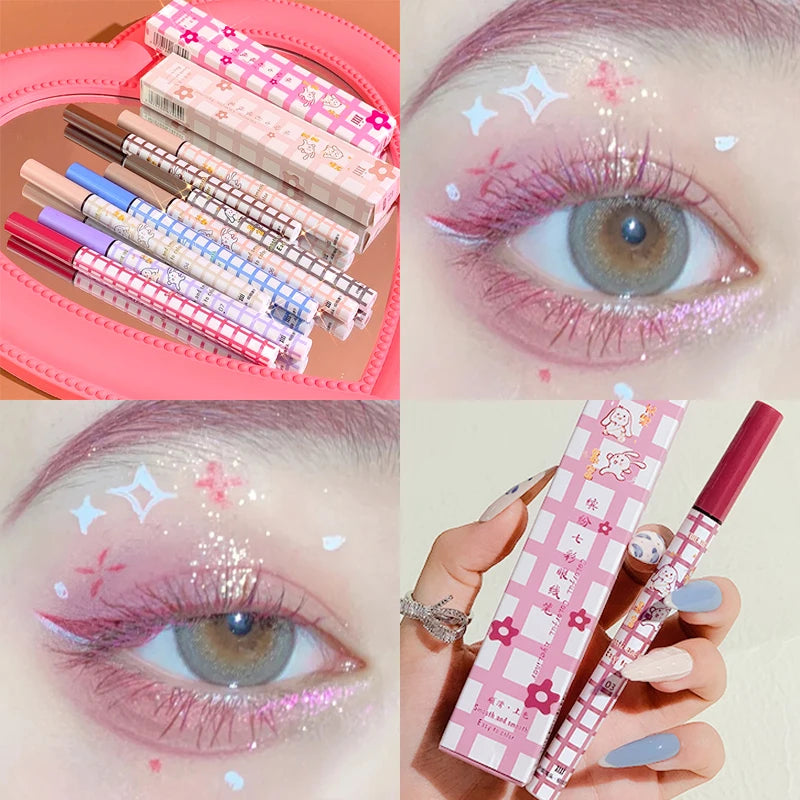 Smooth Colorful Eyeliner Pencil Matte Waterproof Not Blooming Black Eyeliner Pen Long Lasting Liquid Eye Liner Makeup Cosmetics Qme
