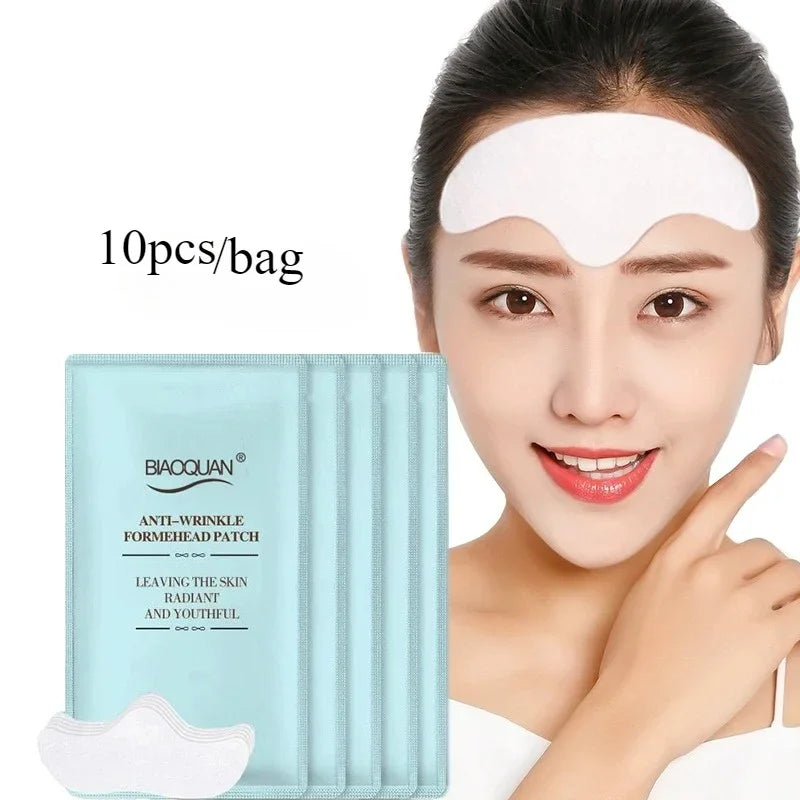 10pcs Anti-wrinkle Forehead Line Wrinkles Removal Gel Patch Firming Mask Frown Stickers Anti-aging Moisturizng Face Skin Care Qme