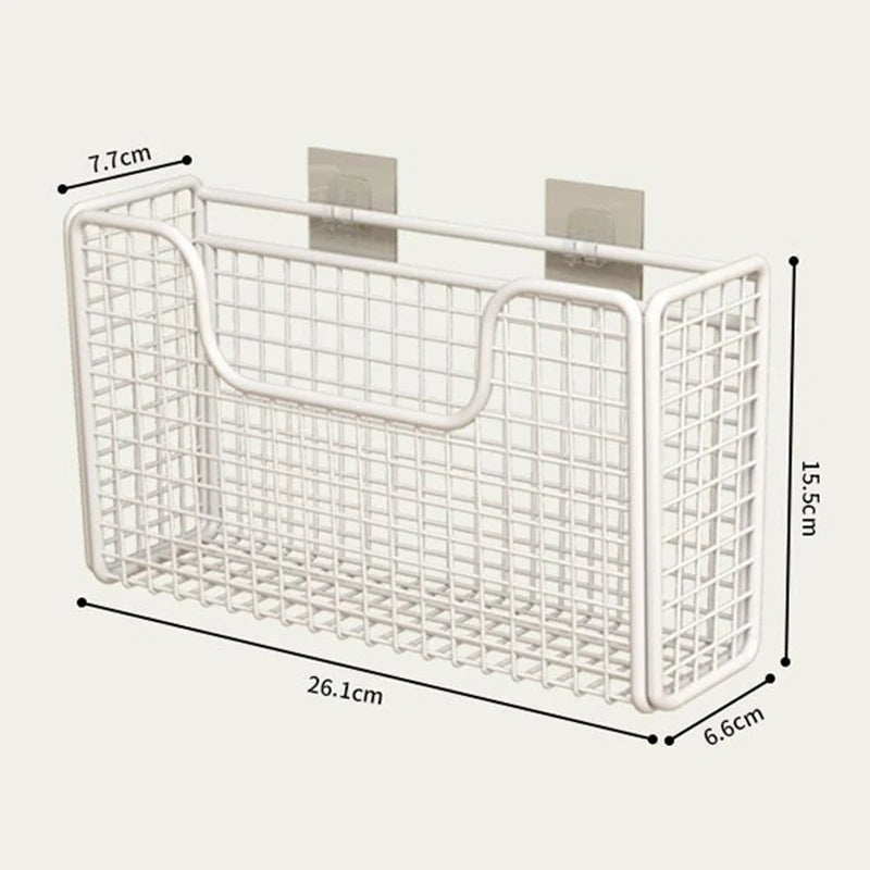 Door Storage Box Iron Rack Wall-mounted Cabinet Plastic Wrap Bathroom Qme