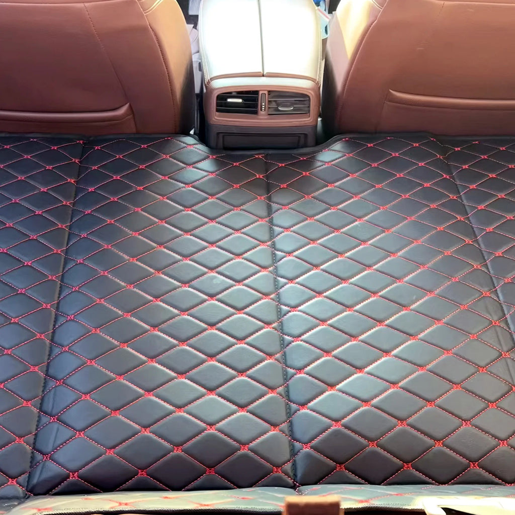 Car Mattress PU Leather Car Back Seat Folding Bed Mattress Non-Inflatable Portable Back Seat Mattress for Sedan SUV Truck Qme