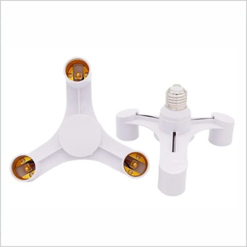 3In1 E27 To E27 Extended LED Lamp Bulbs Socket Splitter Adapter Holder for Photo Studio Qme