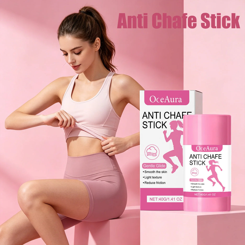 OceAura Anti Chafe Stick for Sports & Daily Use Sweat Resistant Anti Chafing Moisturizing Thigh Underarm Chafing Relief Stick Qme