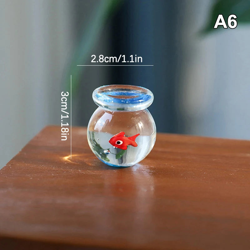 Home Office Decor Handcrafted Glass Pocket Fish Figurine Mini Qme A6