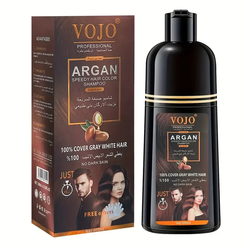 Unisex Adult Black Brown Hair Dye Shampoo Foam Plant-based Not Damage Qme Brown