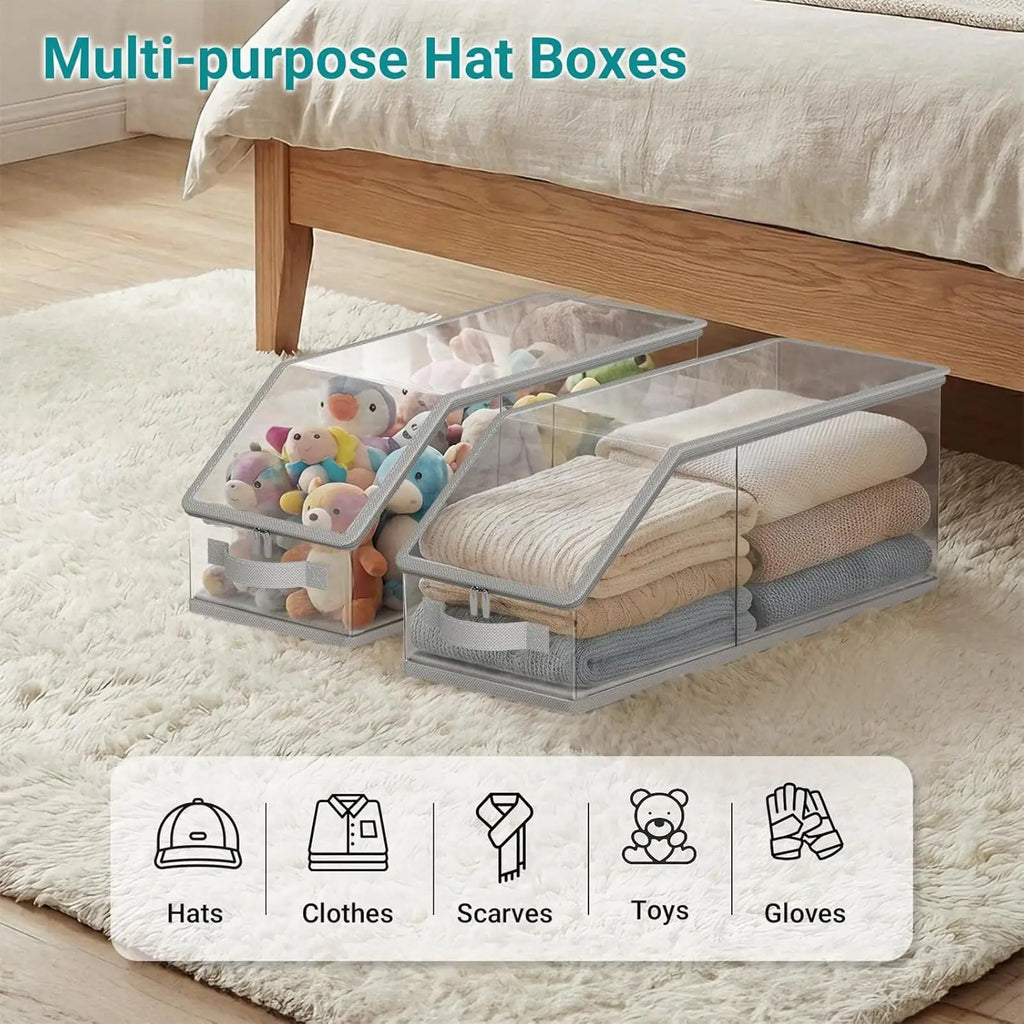 Hat Holder Box Closet Trucker Hat Organization Container Baseball Cap Holder Box For Home Dorm Room Bedroom Cloakroom Farmhouse Qme