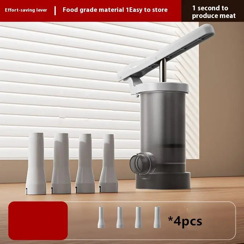 Homemade Sausage Maker With Stuffing Pipe Manual Fast Meat Stuffer Filling Machine Large Capacity Heavy Duty Kitchen Tools. Qme Gray