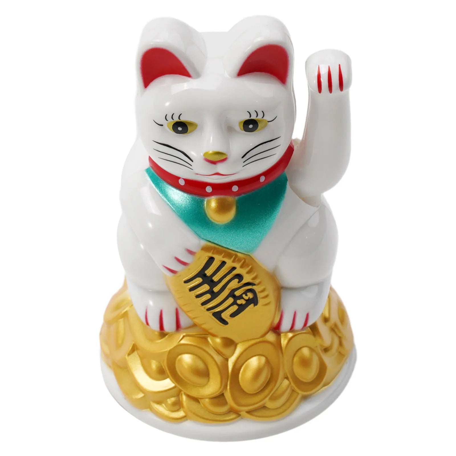Lucky Cat Waving Hand Ingot Beckoning Maneki Neko Fortune 4.5-6.5Inch Home Office Car Decoration Home Decoration Birthday Gifts Qme 4.5inch white