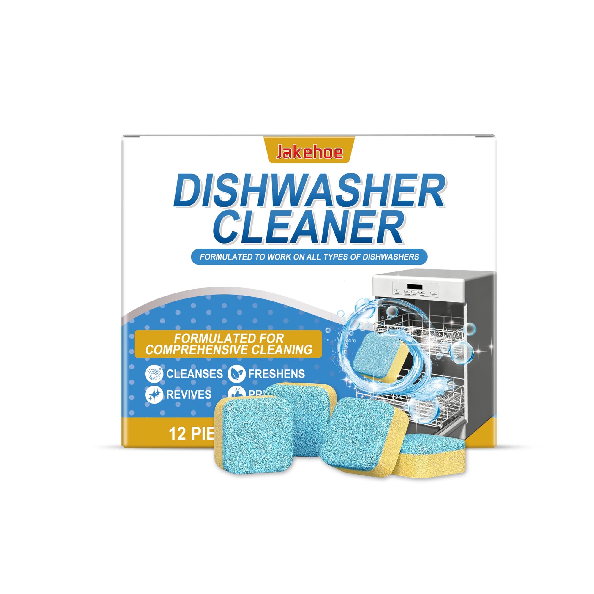 Dishwasher Cleaning Tablets Remove Residual Oil Stains Reduce Bacteria Eliminate Odors Dishwasher Cleaning Effervescent Tablets Qme 12pcs Boxed