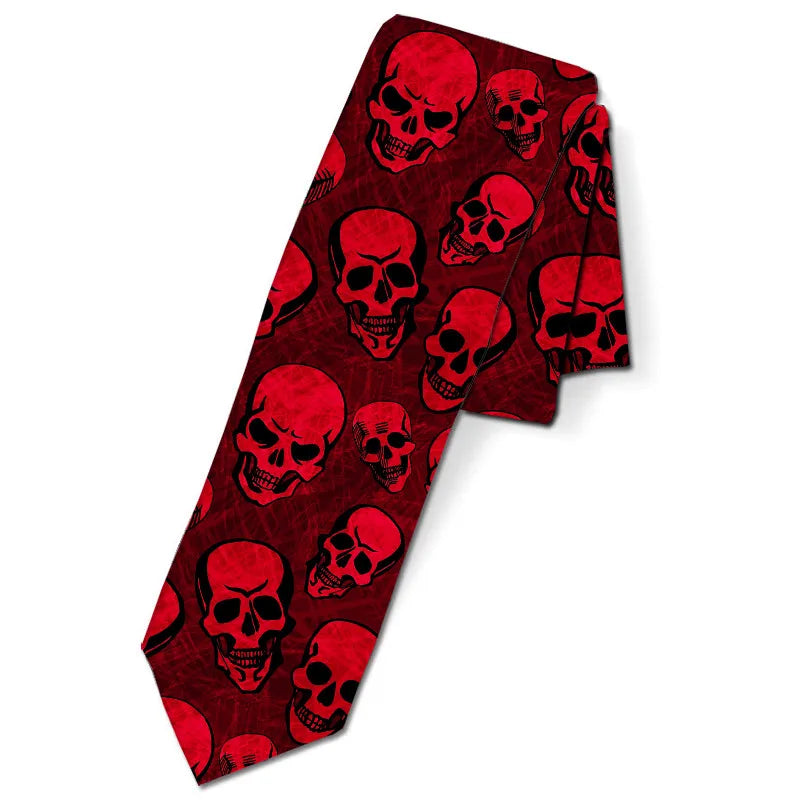 Red Skull Tie Personality Humor Men's Business Leader Ladies Party Qme type4