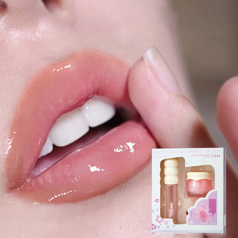 Refreshing Light Lip Care Set- Moisturizing Hydrating Gloss Qme
