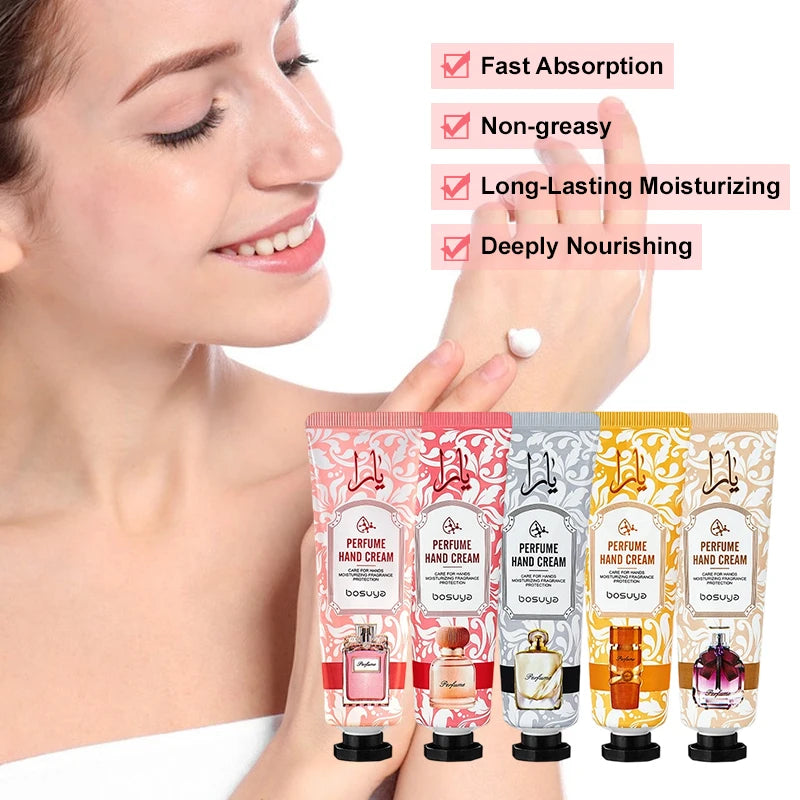 Perfume Fragrance Hand Cream Sets Moisturizing Non-sticky Nourishing Qme