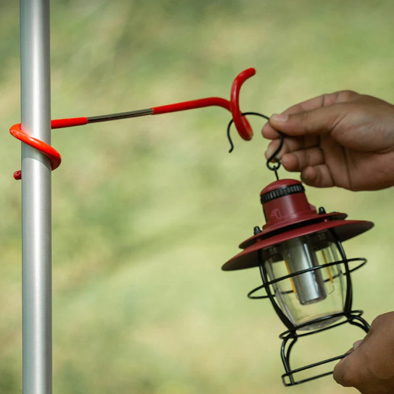 Light Pole S-shaped Pig Tail Hook Non-slip Iron Tent Lamp Stand Qme