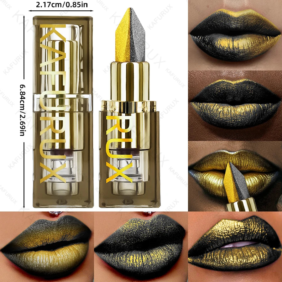 11 Two-tone Lipstick Purple Black Glitter Matte Lipsticks Makeup Easy Qme