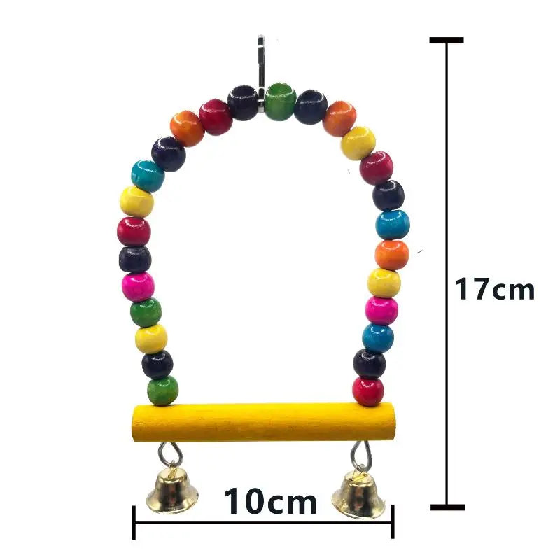 Bird Climbing Toys Cage Accessories Colorful Pet Swing Cloud Ladder Qme A10