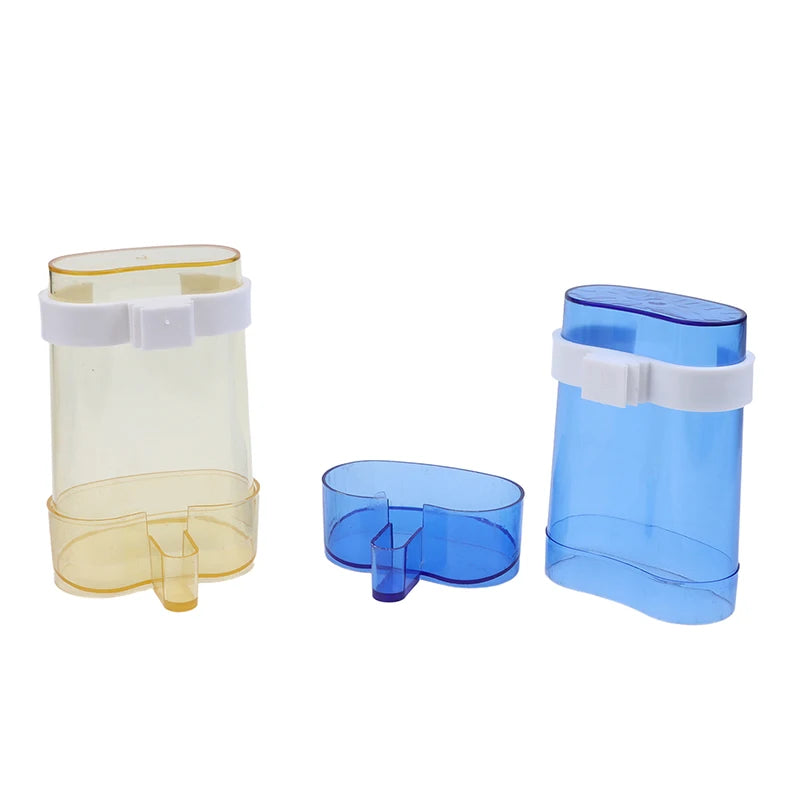 2 Parrot Canary Parakeet Cage Food Drinking Feeding Supplies Plastic Qme