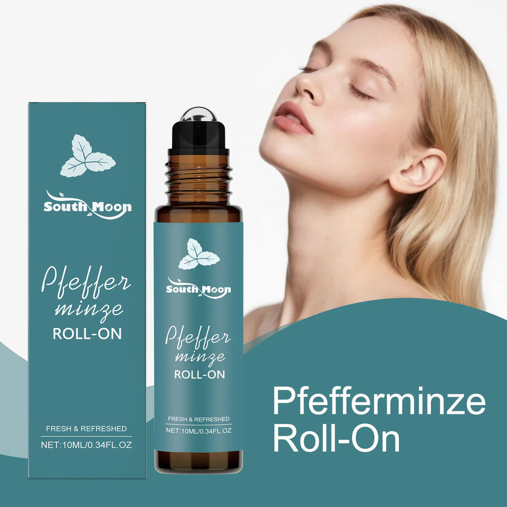 Peppermint Roller Essential Oils Portable Refreshing Fragrance Natural Comfort Massage Body Oils Roll On Relaxing Gift Women Men Qme