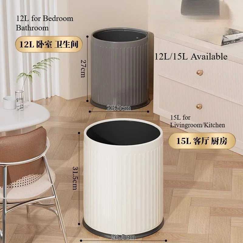 Trash Can 2 Compartments Large Capacity Modern Design Open Top Waste Bin for Living Room Kitchen Bedroom Office High Capacity Qme