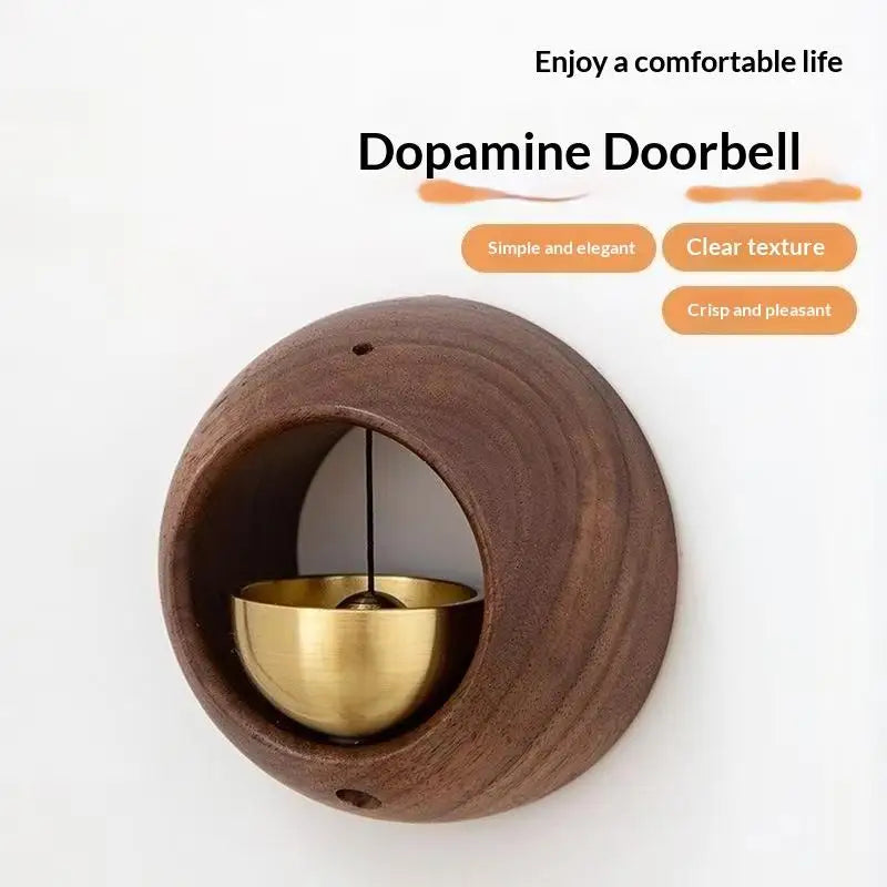 Black Walnut Wood Hanging Doorbell Wind Chimes Decor Wooden Magnetic Qme