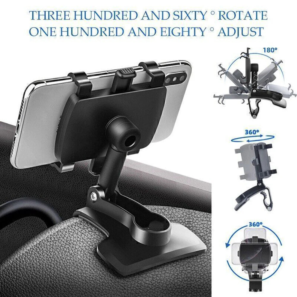 360 Degree Rotation Car Phone Holder Stand Universal GPS Bracket Dashboard Clip Mount Car Mobile Phone Support in Car For iPhone Qme