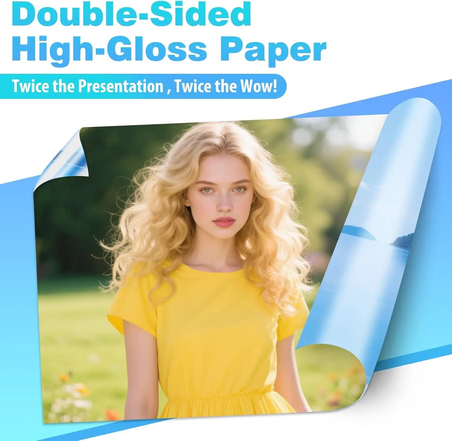 4R Double Sided Glossy Photo Paper , 200GSM/54LB Inkjet Printer Paper 4 x 6"Glossy for Crafting, Chip Bags, Calendars, Menus Qme