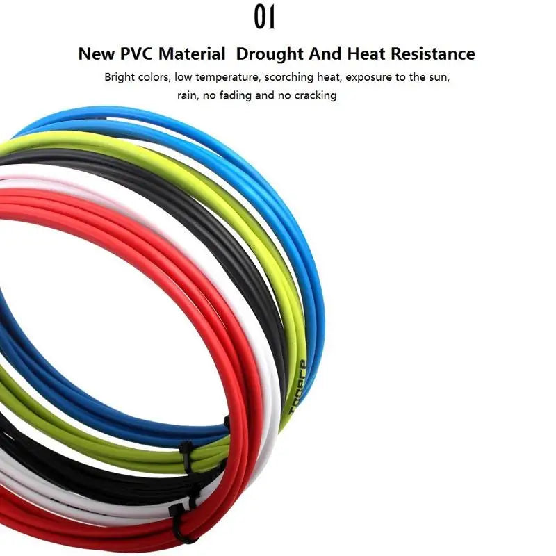 Bike Cable Brake Gear Cables Bikes Multicolor PVC End Tube Cover Qme