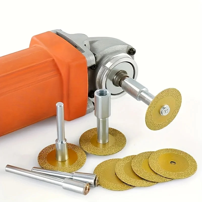 12pcs 1Set 16-22mm Diamond Wheel Saw Circular Cutting Blade Rotary Tool Titanium Coated Diamond Cutting Blade Qme