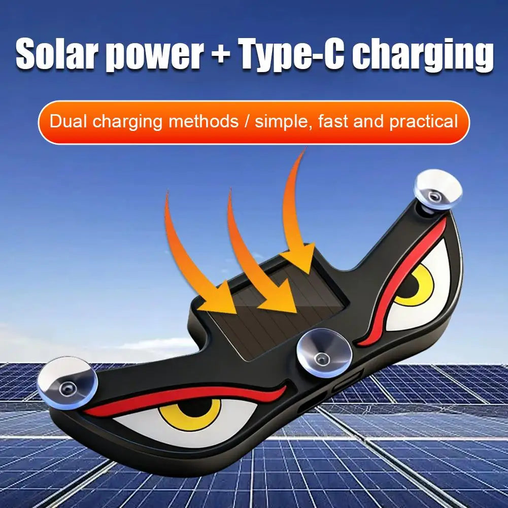 Devil Eyes Light LED Eye Car Display Windshield Atmosphere Lamp Solar Qme