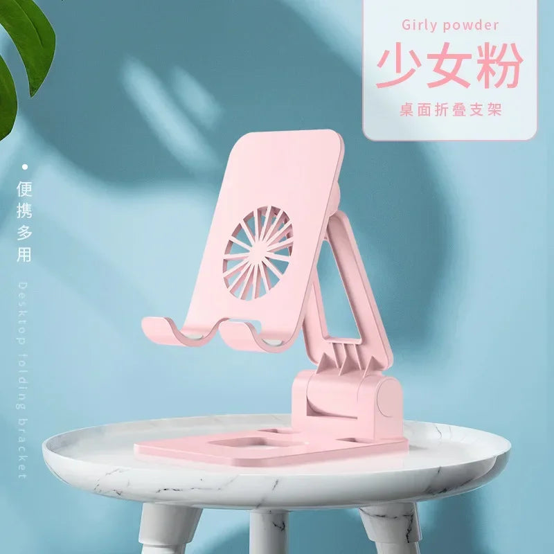 Mobile Phone Holder Desk Stand Phone Holder Charging Base Double Adjustable Shelf For iPad For iPhone Huawei Xiaomi Samsung LG Qme Pink