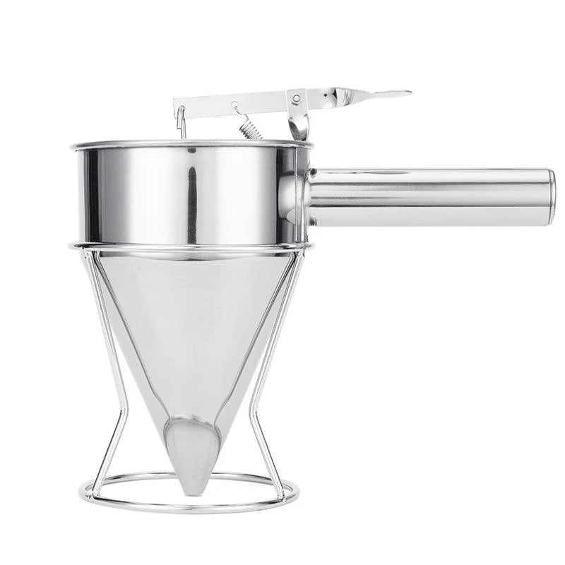 600 Oil Bucket Holder Stainless Steel Funnel Dispenser Cupcake Qme L